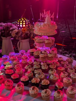 Wedding cupcake tower at Munchie Mummy's in Bolton