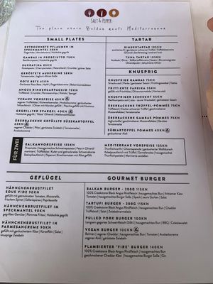 German menu at Salt & Pepper in Medulin