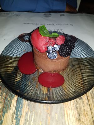 Vegan chocolate dessert at Salt & Pepper in Medulin