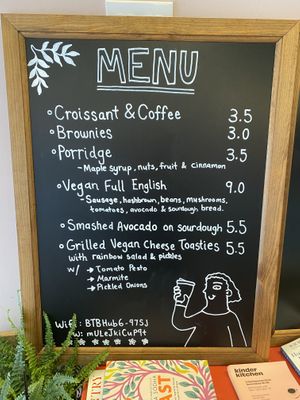 Menu 1  at Kinder Kitchen in South East London