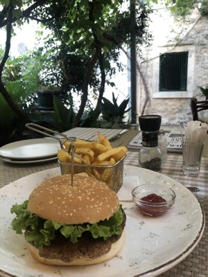An OK Vegan burger  at Rivijera in Budva