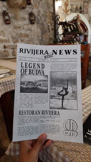 Cute menu at Rivijera in Budva