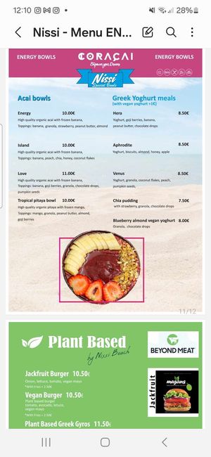 The best acai bowls on the island with reasonable price!!  at Nissi Beach Cafe in Kos
