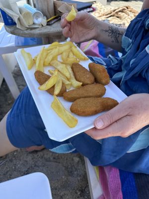 Vegan‘chicken’ tenders   at Nissi Beach Cafe in Kos