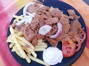 Vegan gyros at Nissi Beach Cafe in Kos