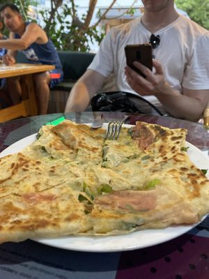 gözleme with veggies   at Gozlemeci Sema in Fethiye