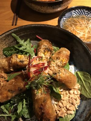 spring rolls on rice noodles #Veganuary at Sen Lüneburg in Lueneburg