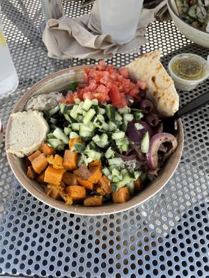 Veggie bowl with all vegan toppings  at Kairos in Greenville