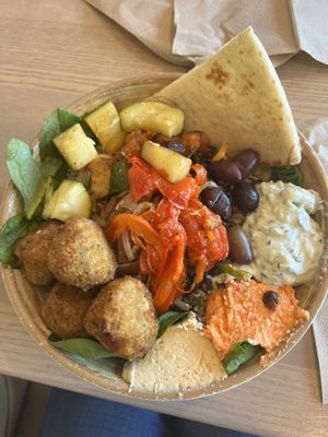 Build your own grain bowl with falafel.   at Kairos in Greenville