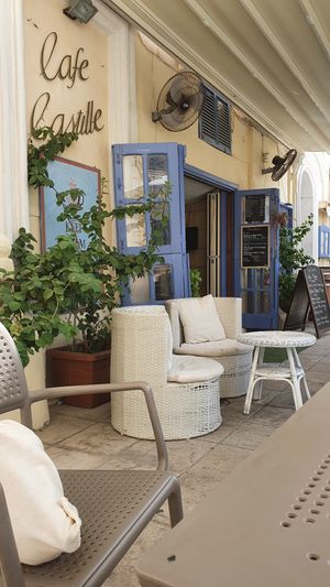 Outside seating by the Valletta lift! at Cafe Castille in Valletta
