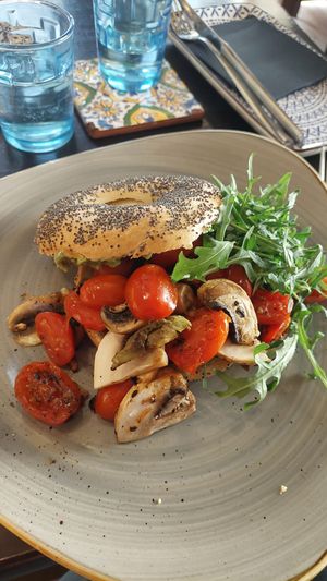 Vegan Bagel at Black Cat Café in Gozo