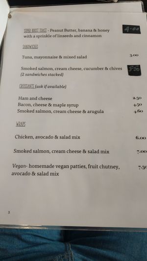 Menu at Black Cat Café in Gozo