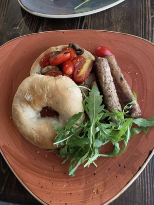 Vegan bagel  at Black Cat Café in Gozo