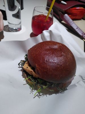 Kitsune tofu burger at Kitsune Burgers in Brussels