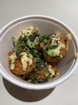 Kimchi rice balls  at Kitsune Burgers in Brussels