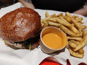 Tofu burger at Kitsune Burgers in Brussels