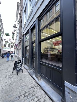 Outside  at Kitsune Burgers in Brussels