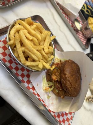 Special no chicken burgerr  at Kitsune Burgers in Brussels