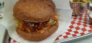 Korean fried mushroom burger at Kitsune Burgers in Brussels