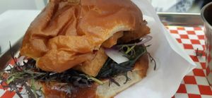 Kitsune tofu burger at Kitsune Burgers in Brussels