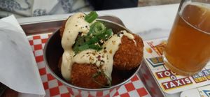 Kimchi rice ball at Kitsune Burgers in Brussels