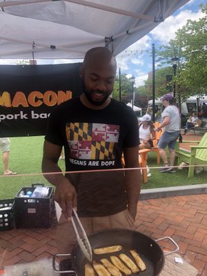 Marvin the owner - super friendly guy  at Meat the Mushroom in Baltimore