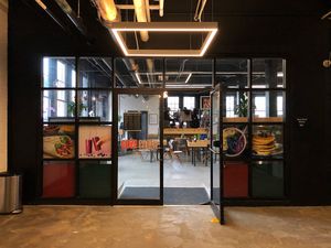 Entrance inside the Landing at Hudson Mills at Good Earth Holistic Kitchen in Hudson