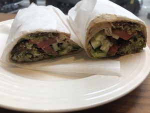 Falafel sandwich at Jordan Pie Cafe in New York City