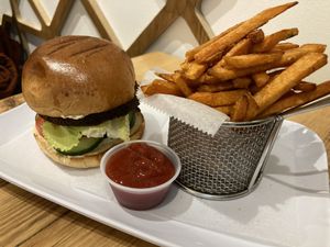 Falafel burger at Jordan Pie Cafe in New York City