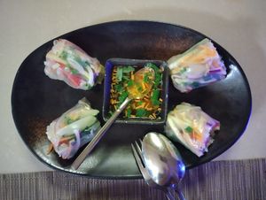 Raw Vegan Vietnamese Rolls at Spices Restaurant 香辣軒 in Hong Kong Island