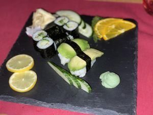 Avocado nigiri & cucumber norimaki at Umai in Benidorm