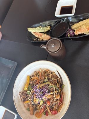 Vegetable tempura and vegetable noodles   at Umai in Benidorm