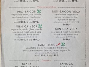 Vegetarian menu - Nem Saigon Vega and Bun Cha Vega come with a sauce that contains fish! 😱 at Oriental Soup House - Szervita tér in Budapest