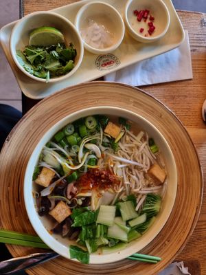 Spicy soup with tofu at Oriental Soup House - Szervita tér in Budapest