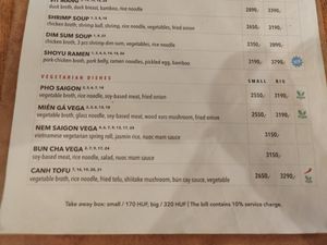 Menu at Oriental Soup House - Szervita tér in Budapest