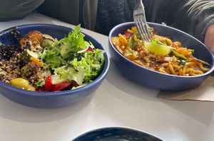 Moroccan salad and noodles at Vunch in Bromley