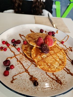 Cinnamon, Biscoff, & Berries pancakes at Vunch in Bromley