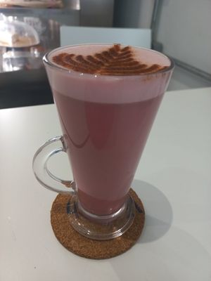Beetroot latte at Vunch in Bromley