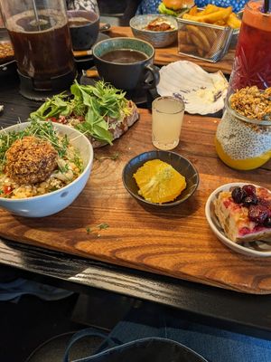 The vegan brunch option at Café Baghuset in Viborg