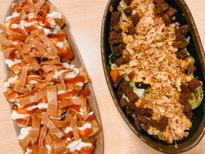 Brava and aragonessa ensalada  at A Flama in Zaragoza