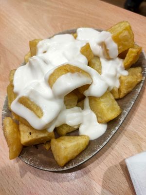 Bravas without ketchup at A Flama in Zaragoza