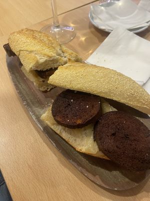 Chorizo sandwich   at A Flama in Zaragoza