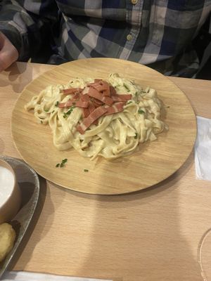 Carbonara pasta   at A Flama in Zaragoza