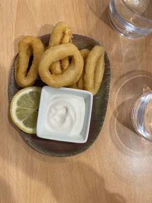 Calamari rings at A Flama in Zaragoza