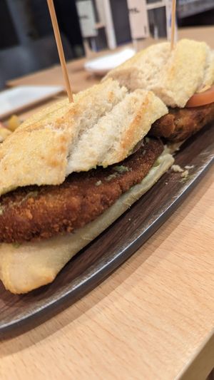 Bocadillo de seitan con guacamole at A Flama in Zaragoza