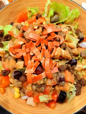 Cesar salad at A Flama in Zaragoza