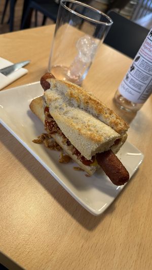 Hot dog  at A Flama in Zaragoza