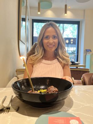 Birthday dessert  at Linfa in Milan