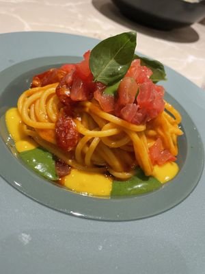 Pasta with four tomatoes  at Linfa in Milan