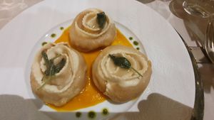 Pumpkin pasta at Linfa in Milan